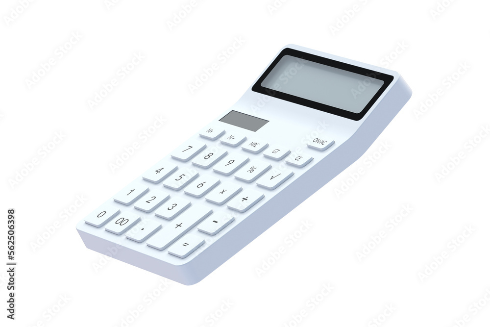 Calculator isolated on white background. 3d render Calculator isolated on white background. 3d render