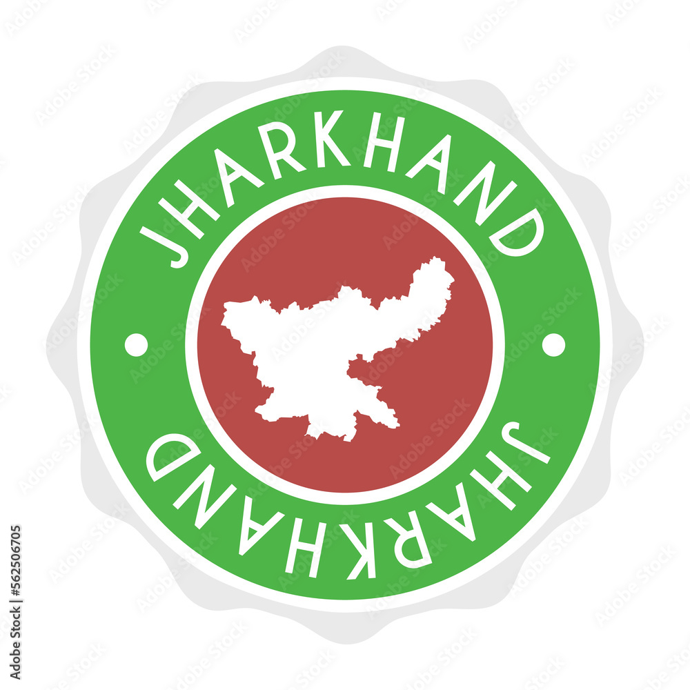 Jharkhand, India Badge Map Vector Seal Vector Sign. National Symbol Country Stamp Design Icon Label. 