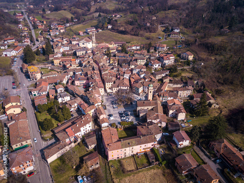 aerial view of the small town of Garbagna, Piedmont, Italy photo