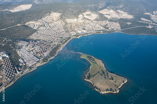 Aerial view of Didim Akbük and city center. Aydin Turkey photo