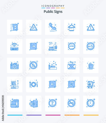 Creative Public Signs 25 Blue icon pack Such As attention. fashion. phone. apparel. clothes