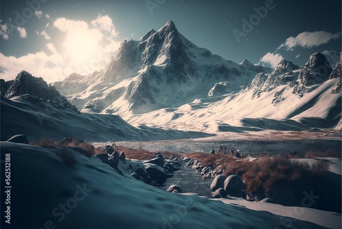a snowy mountain landscape Generated IA