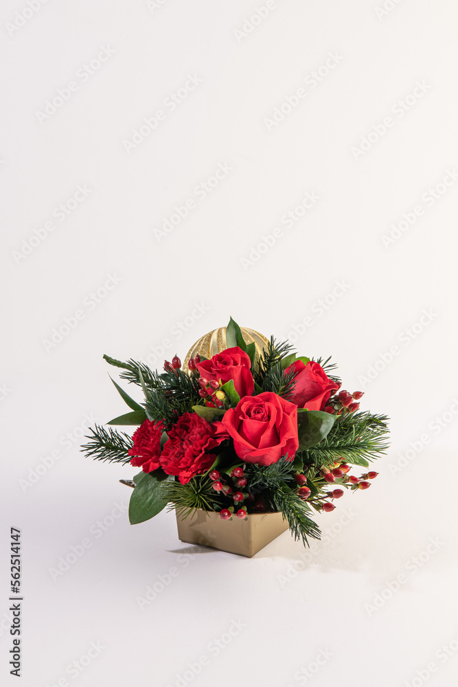 flower arrangement on white background