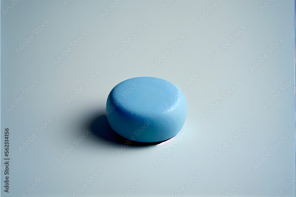 blue pill on white background, generative ai blue pill on white background, generative ai