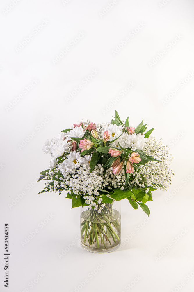 flower arrangement on white background