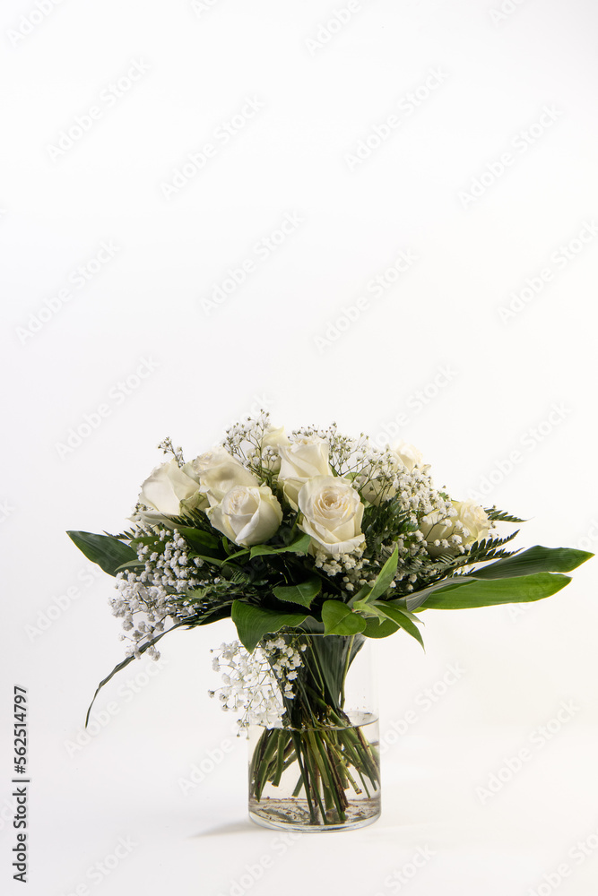 bouquet of white roses