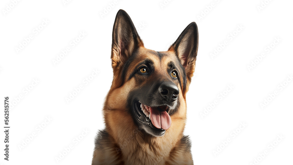 German Shepherd Dog in a invisible background Generative AI