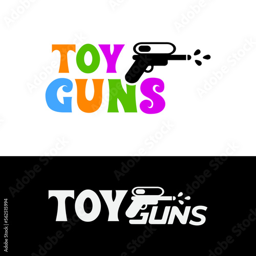 Children water guns for children's entertainment. collection of Water toy gun flat vector illustrations.
letter G water gun logo design isolated on white and black background.
