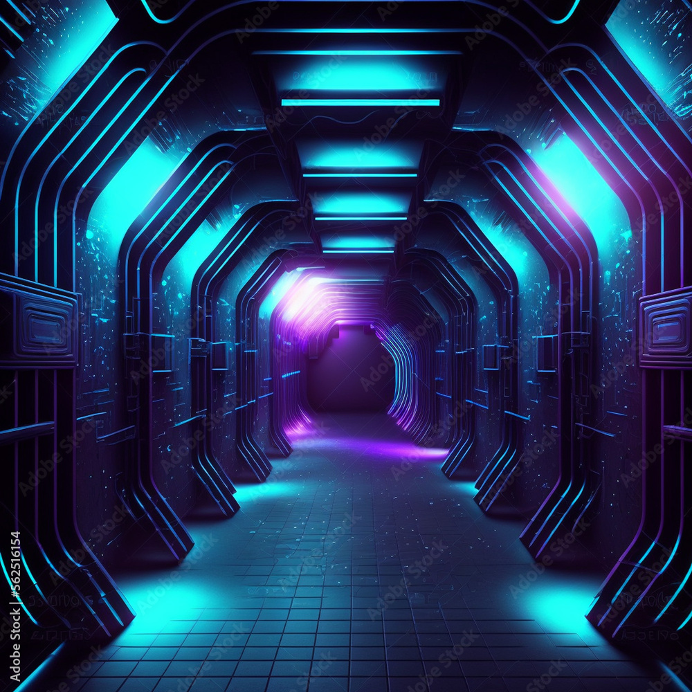 Featurestick Background abstract tunnel background, tunnel of light, abstract blue tunnel, Neon ...
