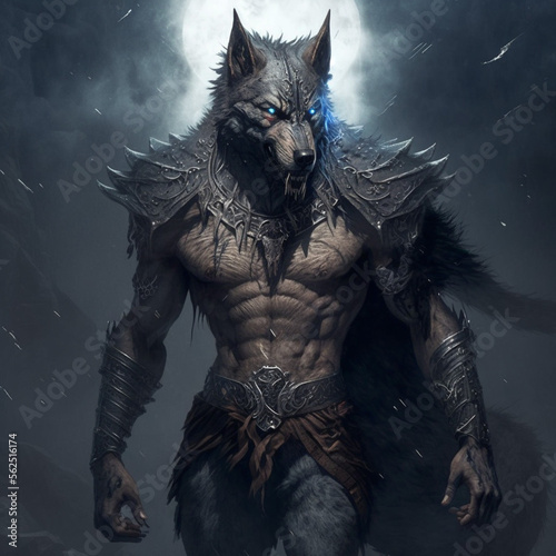 Photo wolf in the forest, wolf in the woods, wolf in the night, werewolf, werewolf in