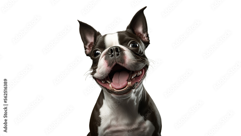 Boston Terrier Dog in a invisible background Generative AI