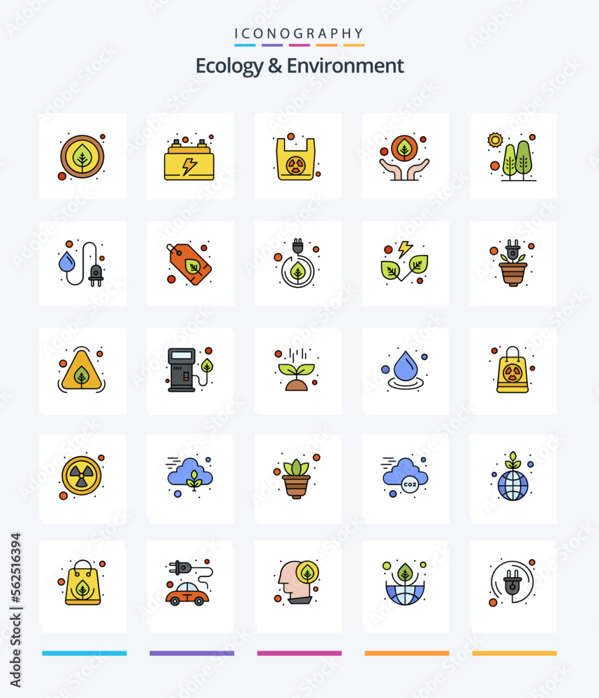 Creative Ecology And Environment 25 Line FIlled icon pack  Such As tree. planet. organic. hand gesture. environment