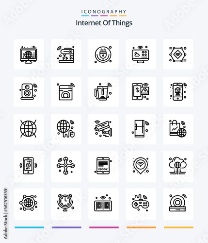 Creative Internet Of Things 25 OutLine icon pack Such As internet of things. connections. wifi. communications. iot