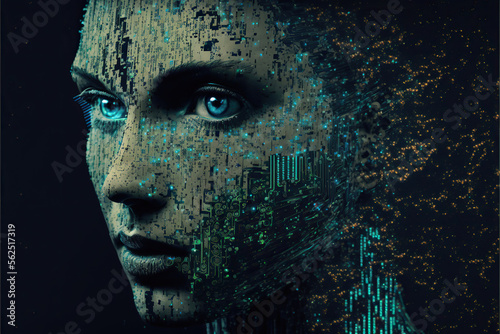 Artificial intelligence, a fictional character fading away in the digital world