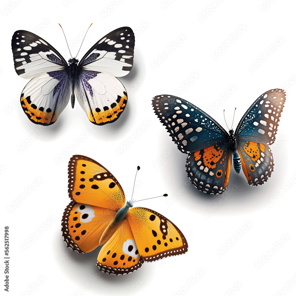 Schmetterlingsarten im 3-D-Iconset – Generative AI Schmetterlingsarten im 3-D-Iconset – Generative AI