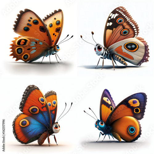 Schmetterlinge Iconset (3-D) – Generative AI