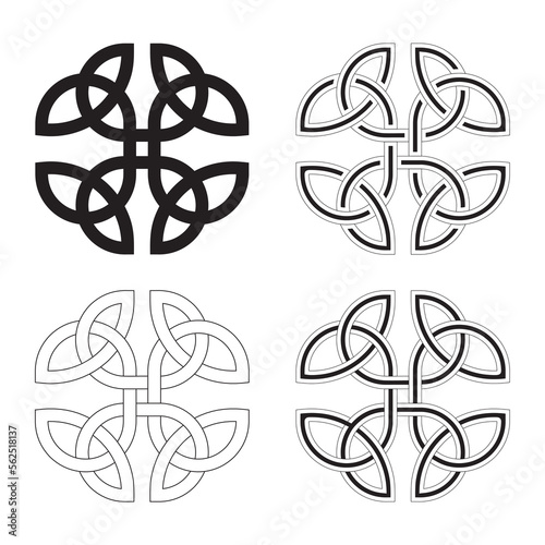 Celtic knot vector illustration. Celtic national style interlaced pattern isolated vector. Patrick's Day celebration. Nordic symbol.