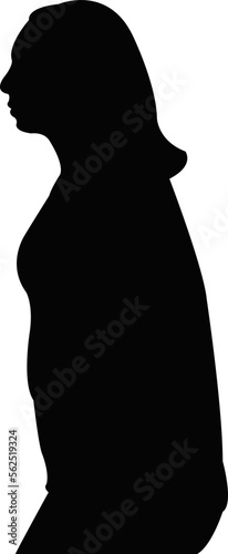 a young woman head silhouette vector