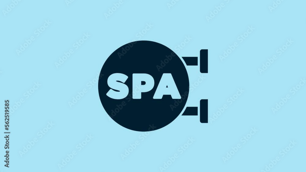 Blue Spa salon icon isolated on blue background. Concept for beauty salon, massage, cosmetic. Spa treatment and cosmetology. 4K Video motion graphic animation Blue Spa salon icon isolated on blue background. Concept for beauty salon, massage, cosmetic. Spa treatment and cosmetology. 4K Video motion graphic animation