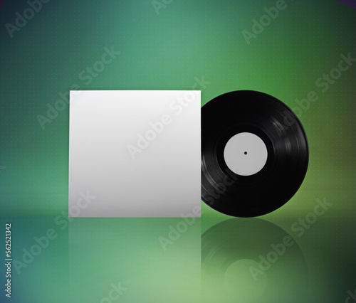 Vinyl Album cover template, in a minimal gradient backdrop. A minimal 3D illustration layout, to promote your own new album release photo
