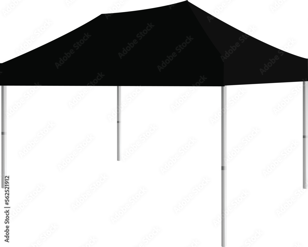 Realistic black canopy tent shelter for outdoor. Tent Mobile Marquee