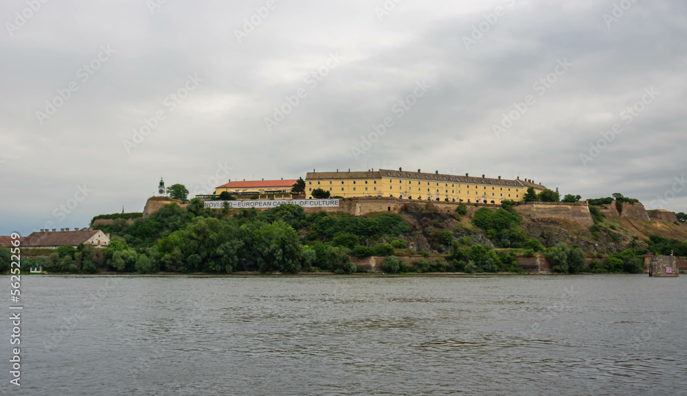 Petrovaradin fortress in Novi Sad in Serbia with the  inscription European capital of culture 2022
