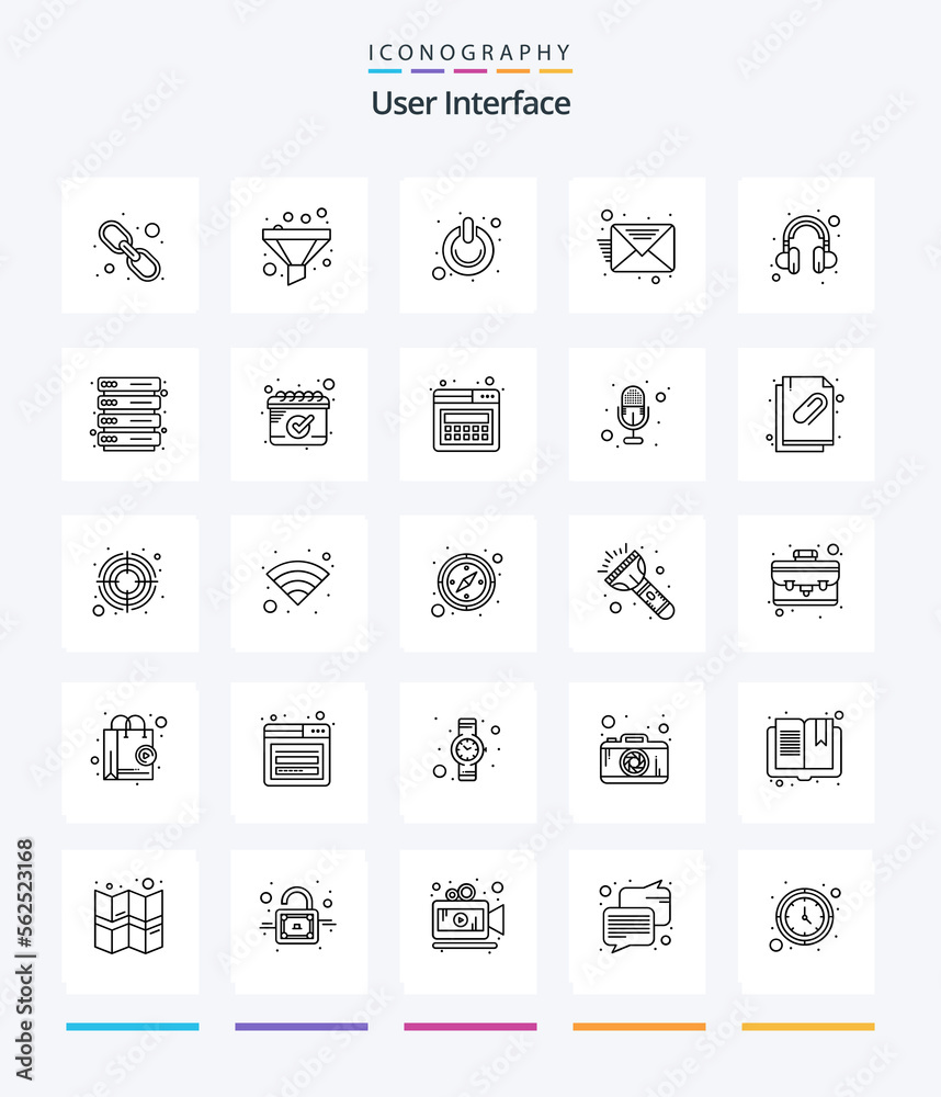 Creative User Interface 25 OutLine icon pack  Such As support. headset. off. message. email