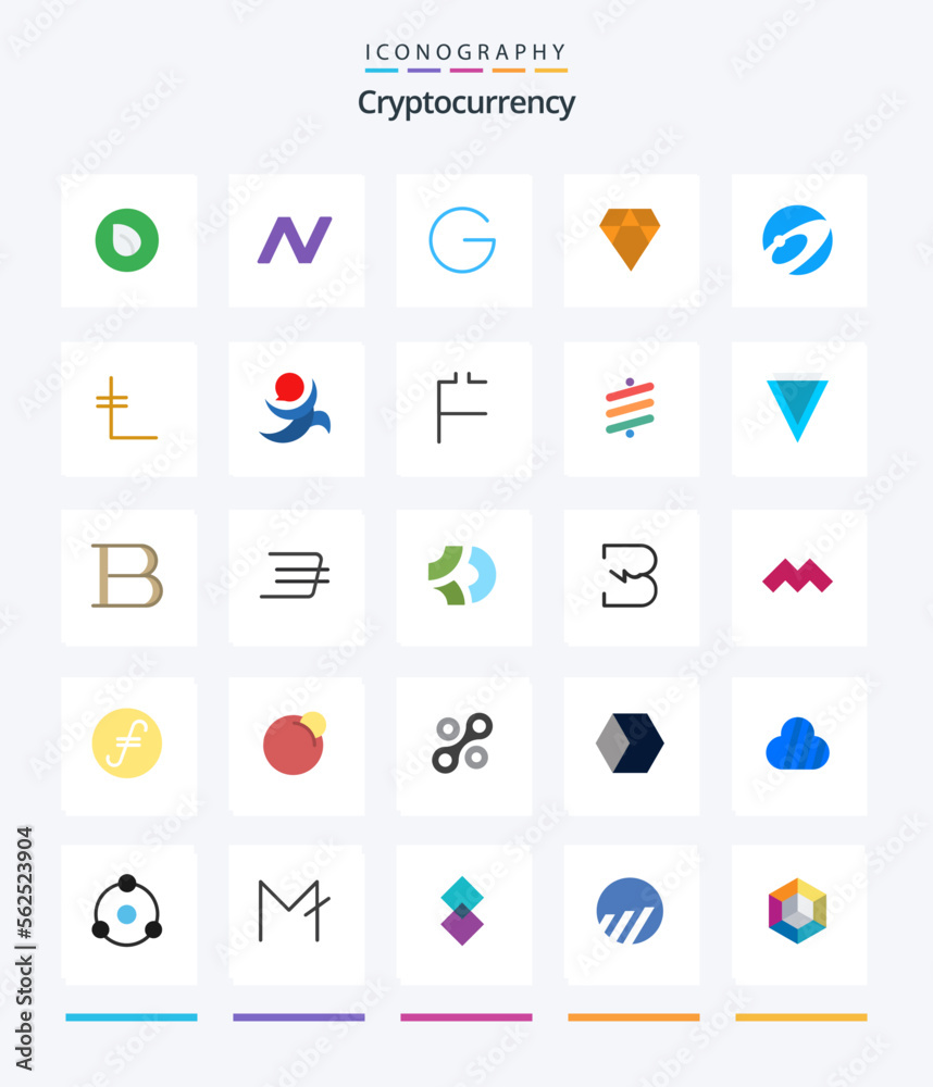Creative Cryptocurrency 25 Flat icon pack  Such As crypto. nexus. coin. crypto currency. coin