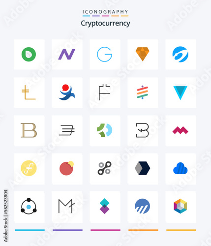 Creative Cryptocurrency 25 Flat icon pack Such As crypto. nexus. coin. crypto currency. coin