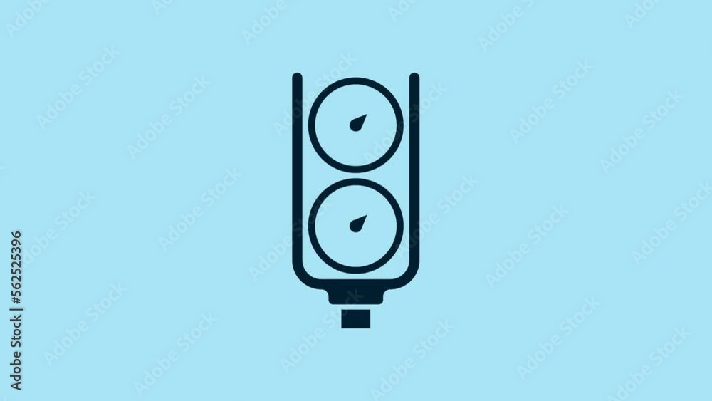 Blue Gauge scale icon isolated on blue background. Satisfaction, temperature, manometer, risk, rating, performance, speed tachometer. 4K Video motion graphic animation Blue Gauge scale icon isolated on blue background. Satisfaction, temperature, manometer, risk, rating, performance, speed tachometer. 4K Video motion graphic animation