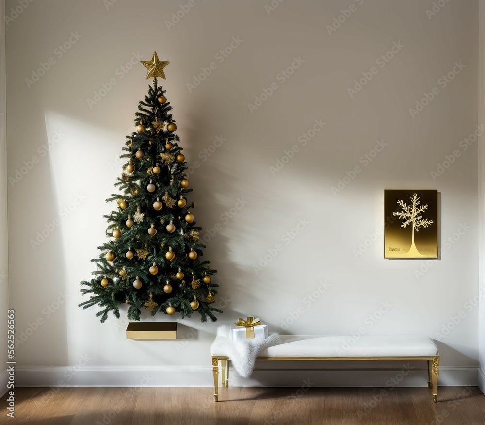 Fototapeta premium christmas tree in the room