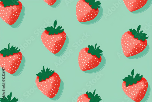 seamless pattern with strawberries generative ai