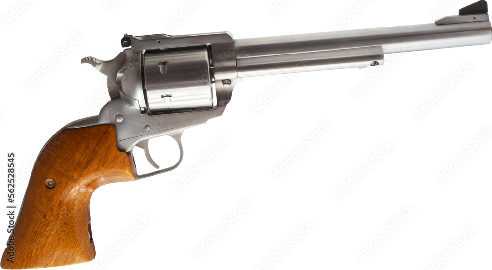 Large revolver with wood grips