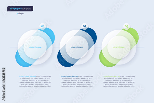 Vector minimalistic infographic template composed of 3 circles