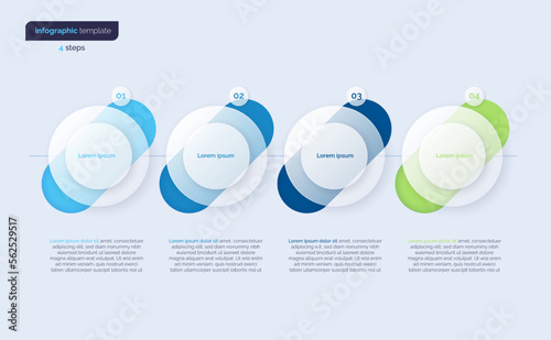 Vector minimalistic infographic template composed of 4 circles