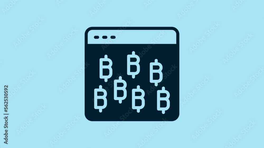 Blue Cryptocurrency coin Bitcoin icon isolated on blue background. Physical bit coin. Blockchain based secure crypto currency. 4K Video motion graphic animation Blue Cryptocurrency coin Bitcoin icon isolated on blue background. Physical bit coin. Blockchain based secure crypto currency. 4K Video motion graphic animation