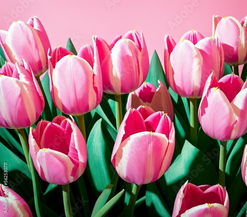 pink flowers on a blue background