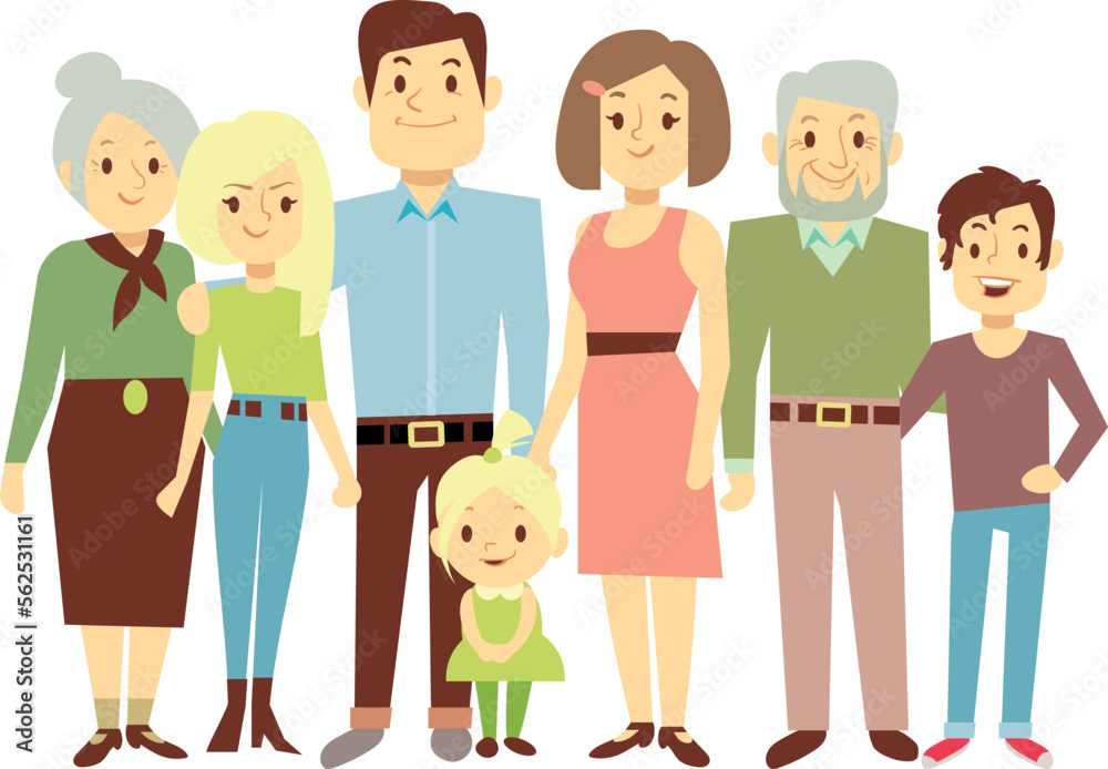 Happy family portrait. Three generation relatives together Happy family portrait. Three generation relatives together