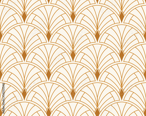 Abstract victorian seamless pattern. Vector art deco background. Geometric illustration.