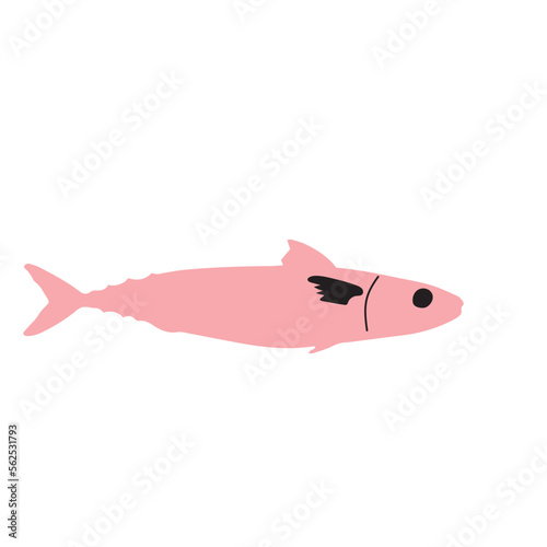 Cute silhouette fish vector illustration icon. Tropical fish  sea fish  aquarium fish