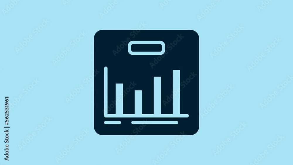 Blue Pie chart infographic icon isolated on blue background. Diagram chart sign. 4K Video motion graphic animation Blue Pie chart infographic icon isolated on blue background. Diagram chart sign. 4K Video motion graphic animation