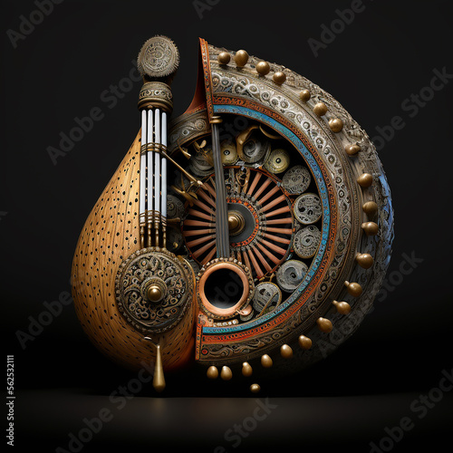 An illustration of an impossible music instrument