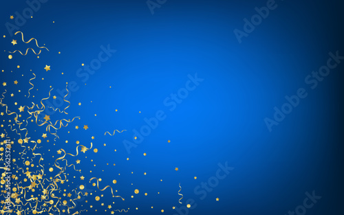 Golden Serpentine Festive Vector Blue Background.