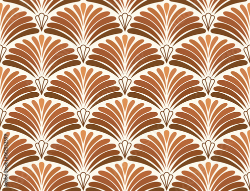 Modern floral art deco pattern. Seamless abstract botanic background. Vector illustration.