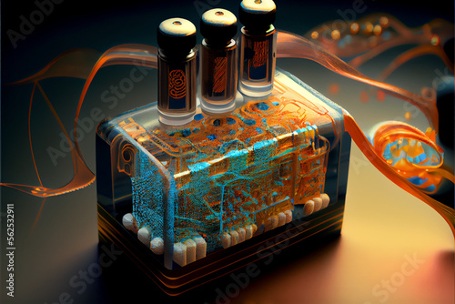 Microfluidic device created with Generative Ai photo