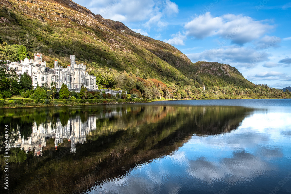 Fototapeta premium Kylemore Abbey in Connemara, Pollacappul, Co. Galway, Ireland