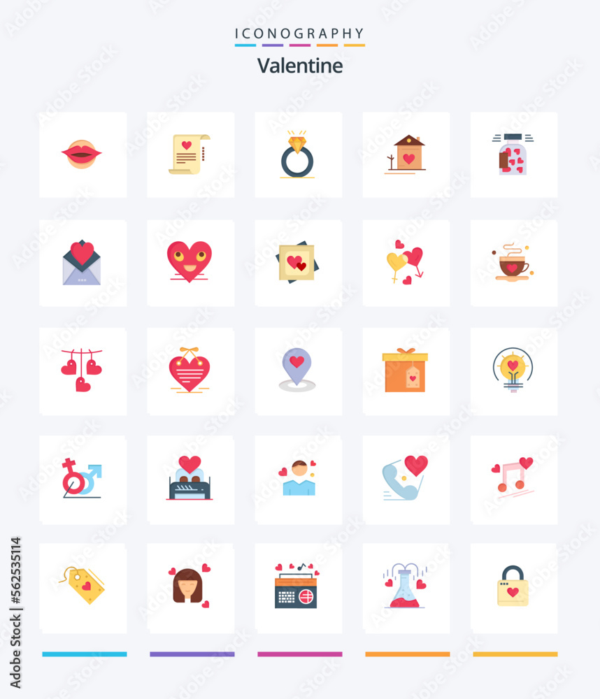 Creative Valentine 25 Flat icon pack  Such As love. valentines. love. valentine. love letter