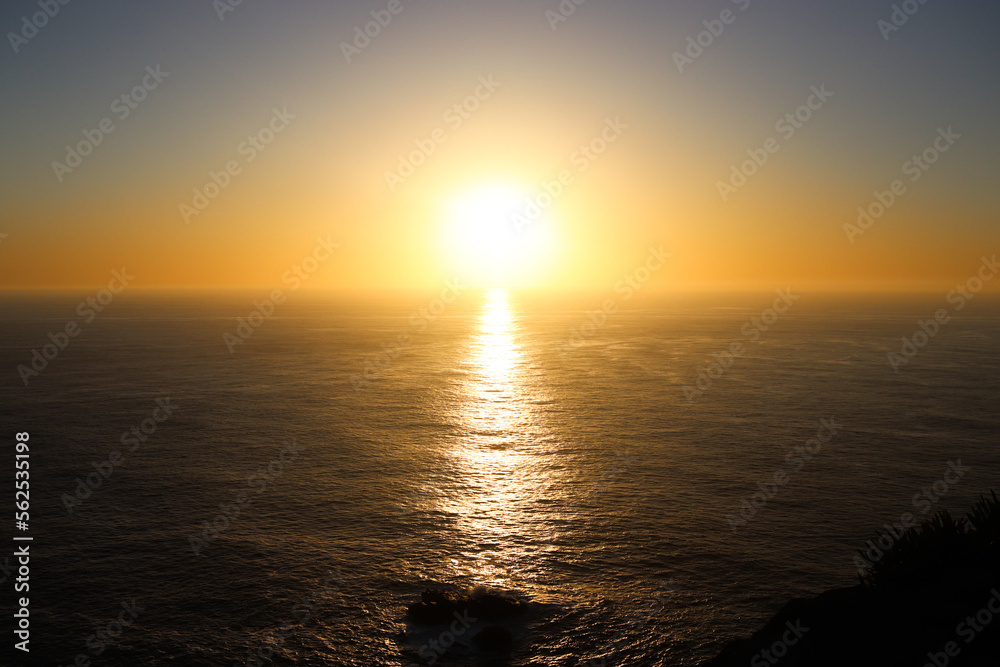 Por do sol no Cabo da Roca em Portugal