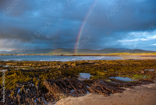 Atlantic Ocean, mountains, beaches and beautiful cloudy skies with rainbows, this is the Dingle Peninsula on Ireland’s Wild Atlantic Way, southwest Atlantic coast