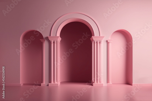 arch, modern design and interior. 3d, background, created by ai